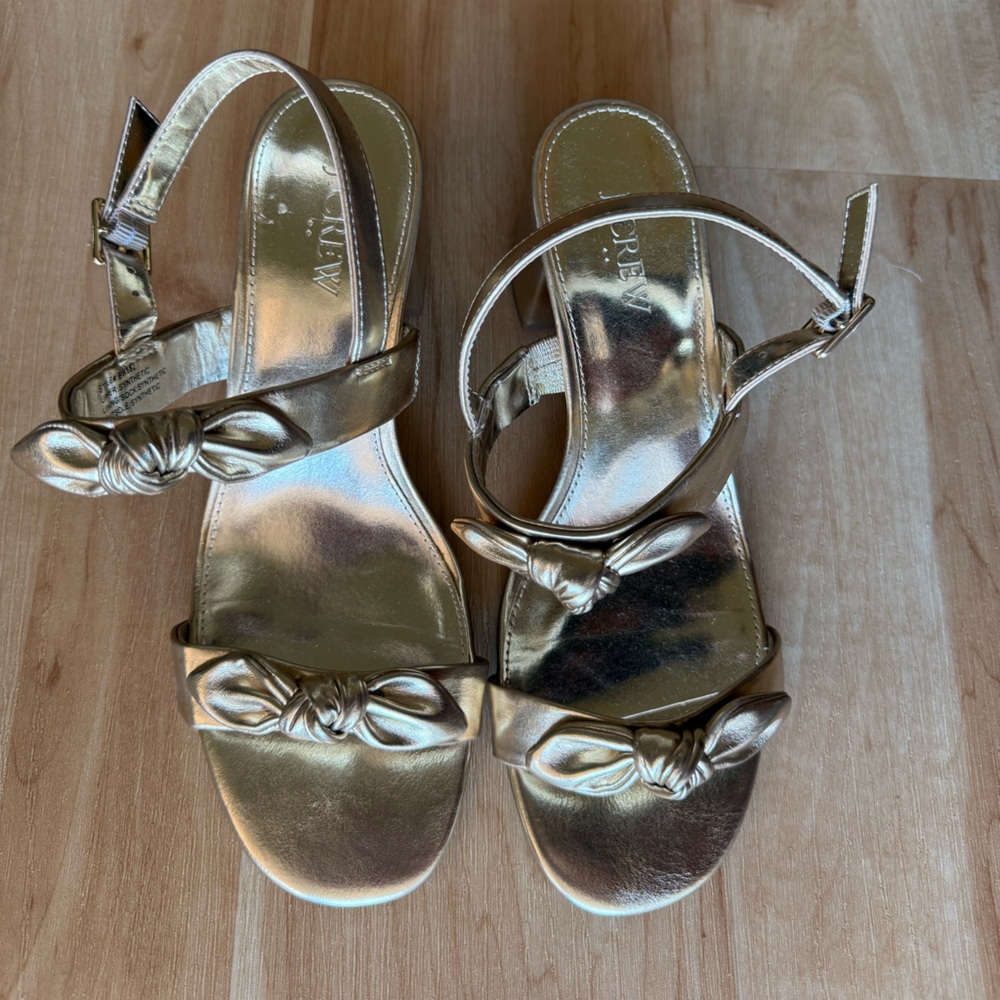 J. Crew Gold Knot Detail Sandals